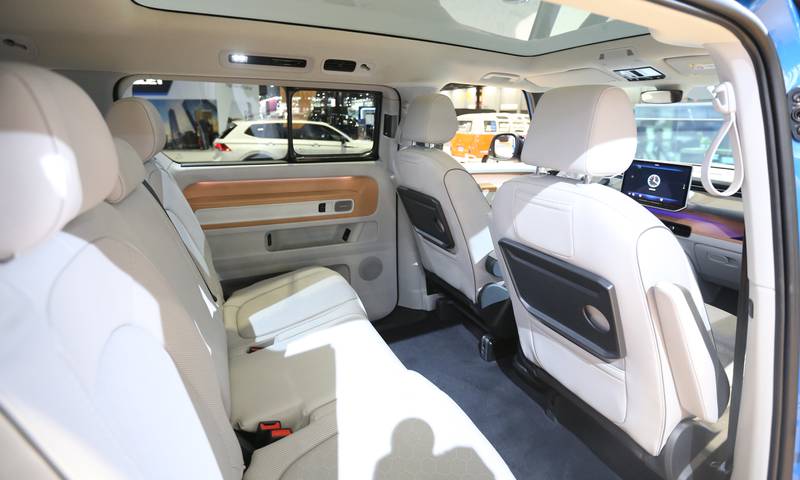 An interior view of an all-electric ID. Buzz from Volkswagen on Thursday, Feb. 8, 2024 during the Chicago Auto Show in McCormick Place.
