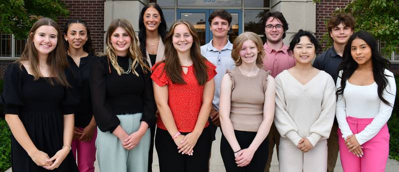 Recipients of Resource Bank’s 2025 Centennial Service Award are (back row, from left) Julia Hattar, Taelynn Rodeghero, Charlie Vander Bleek, Robert Sommer, Benson Gudmunson, (front row) Elizabeth Bend, Abigail Fellows, Anya Berry, Grace Hagemeyer, Cynthia Lieu, and Viviana Fulgencio. Not pictured are scholarship recipients Logan Frye, Jackson Heilemeier, Abby Metzger, and Aaron Potts