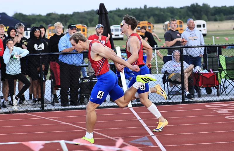 Morrison's Brady Anderson and Levi Milder crossed the finish line taking 1st and 2nd for the Mustangs on Wednesday evening in Erie at the IHSA sectional meet. Both runners advance to the state meet next Thursday.