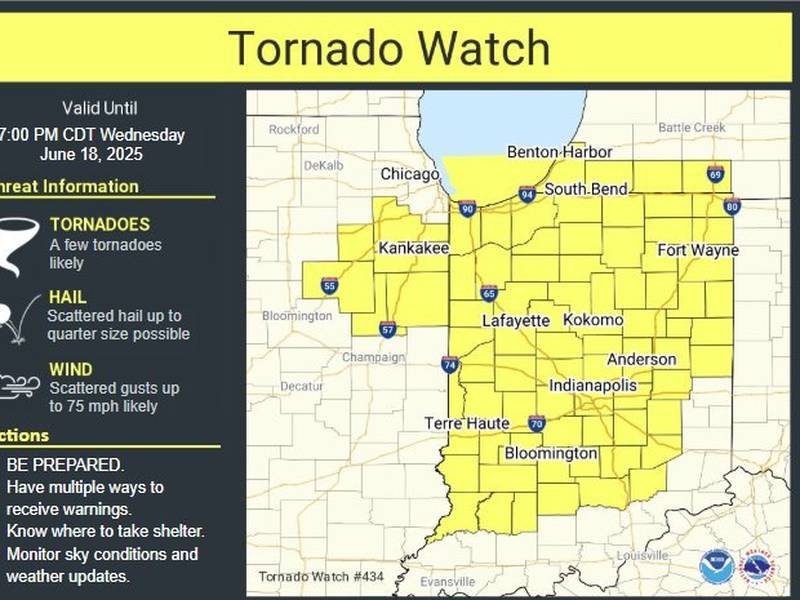 Tornado watch for Grundy, Will and Kankakee counties
