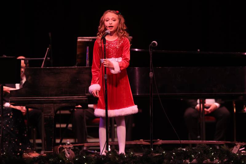 Emma Froeschle sings “Christmas Together” at the A Very Rialto Christmas show on Monday, November 21st in Joliet.
