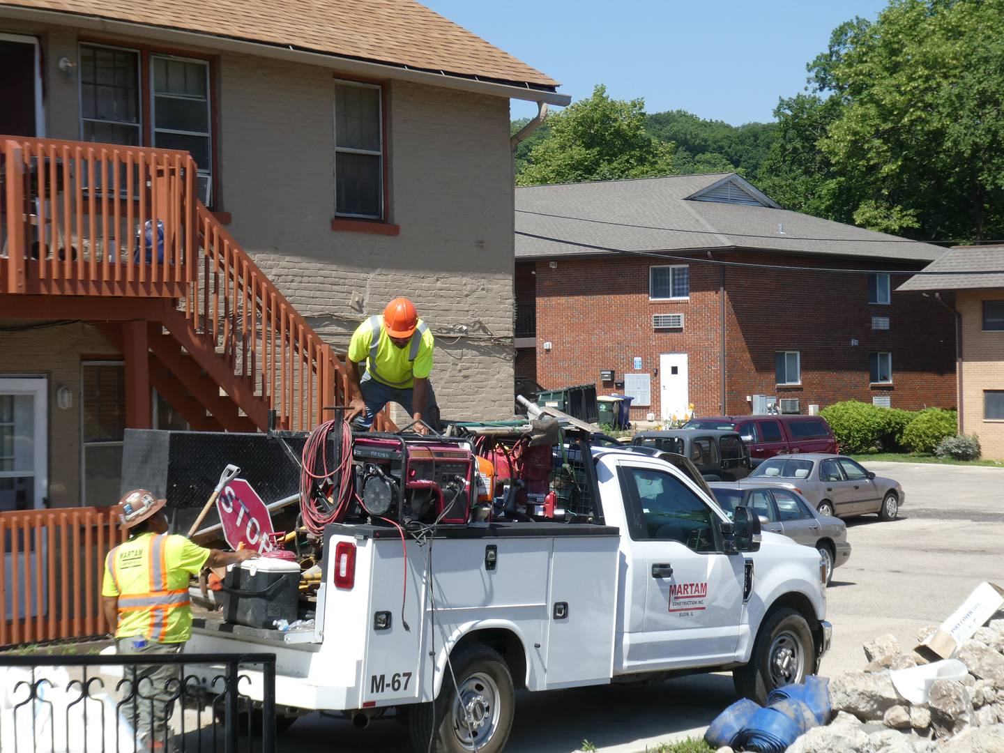Algonquin's riverwalk and streetscape project involves major reconstruction of Crystal Creek, which began with cofferdams being built between Towne Park and the Main Street bridge starting June 11, 2022.