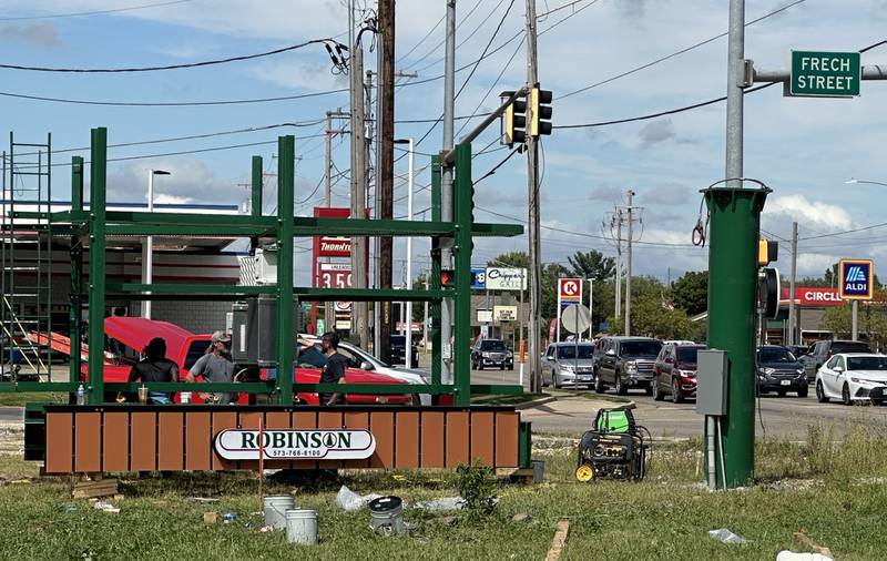 Crews erected a new digital billboard at the corner of Frech Street and Illinois Route 23 on Wednesday, Aug. 28, 2024 in Streator.