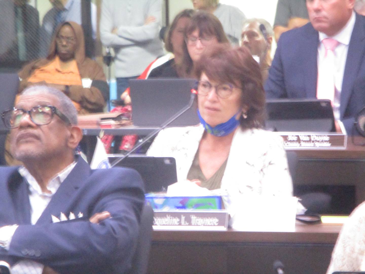 Will County Board Member Jacqueline Traynere, D-Bolingbrook, spoke in favor of the Pride of the Prairie solar project at the Will County Board meeting on Thursday in the Will County Office Building in Joliet. May 21, 2026
