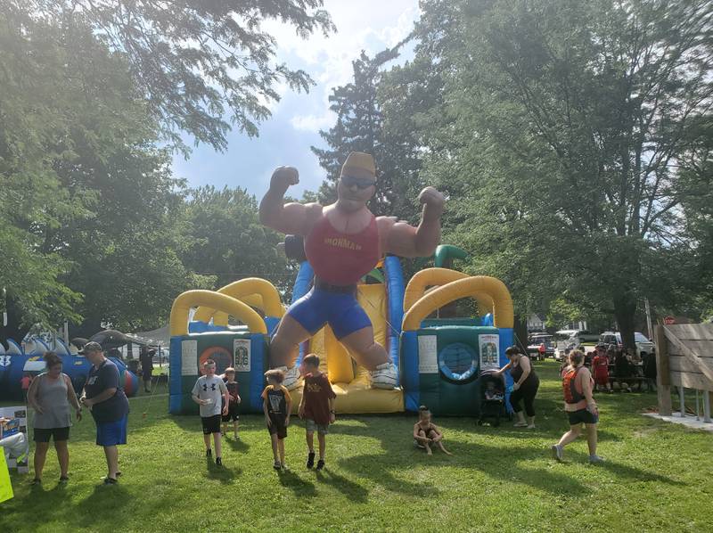 The event feature multiple bounce houses for kids of all ages to enjoy.