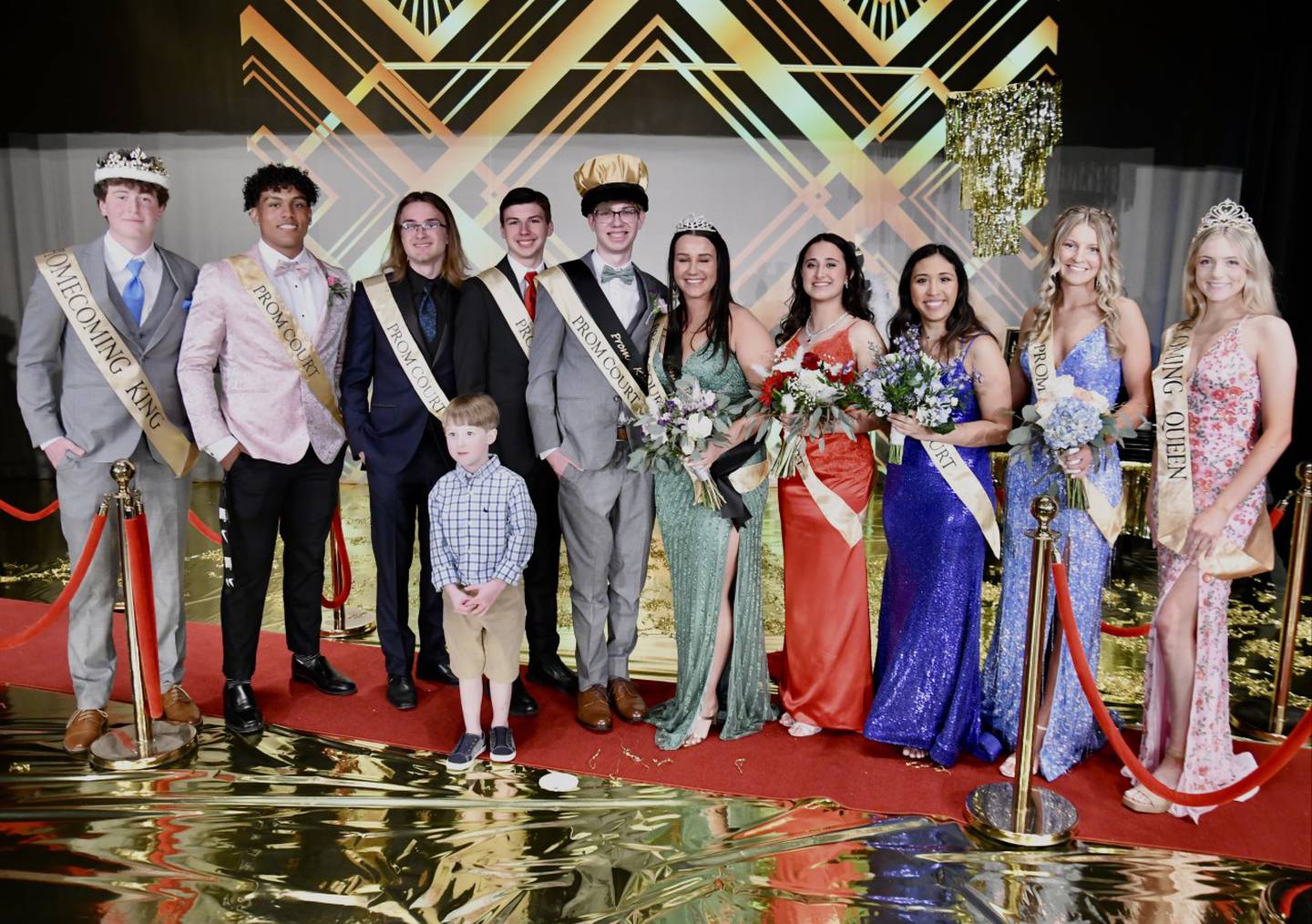 The complete La Salle-Peru High School prom court included Emily Bonnell, Taylor Martyn, Yarely Garcia, Michael Leone, Braxton Simmons and Philip Gugliemetti, along with king Jacob Quick and queen Autumn Bunzell. The crowning was assisted by 2022 L-P Homecoming King Tommy Hartman and Queen Anna McLaughlin, as well as junior royalty members Shea Swingel and Garrett Goy.