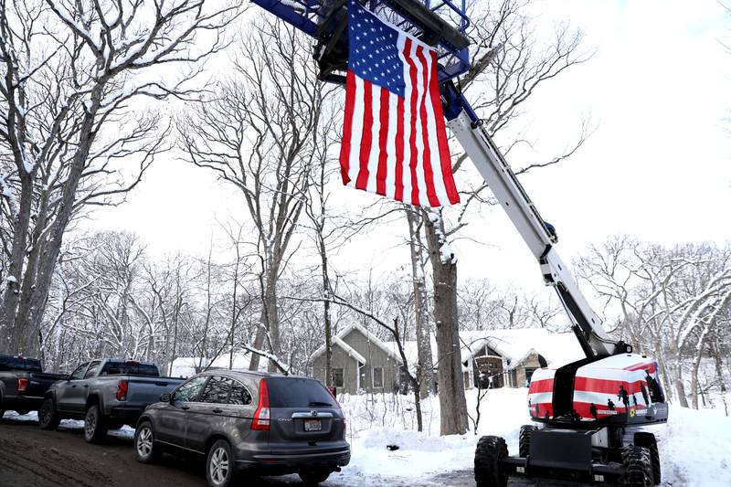 A dedication was held for the newly constructed, specially adapted smart home for the Scrogin Family in St. Charles on Thursday, Jan. 18. 2024. The mortgage-free home was made possible by the Gary Sinise Foundation. Retired U.S. Army Chief Warrant Officer 2 Patrick Scrogin was injured in a helicopter crash in Iraq in 2007.