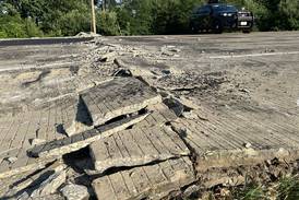 Photos: Road buckles again on state highway in Ogle County