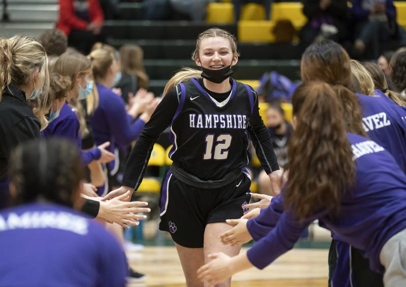 Hampshire's Kaitlyn Milison is introduced during starting lineups during their game against Crystal Lake South on Friday, January 14, 2022 at Crystal Lake South High School.