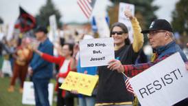 Photos: Demonstrators line Randall Road in Geneva for No Kings rally