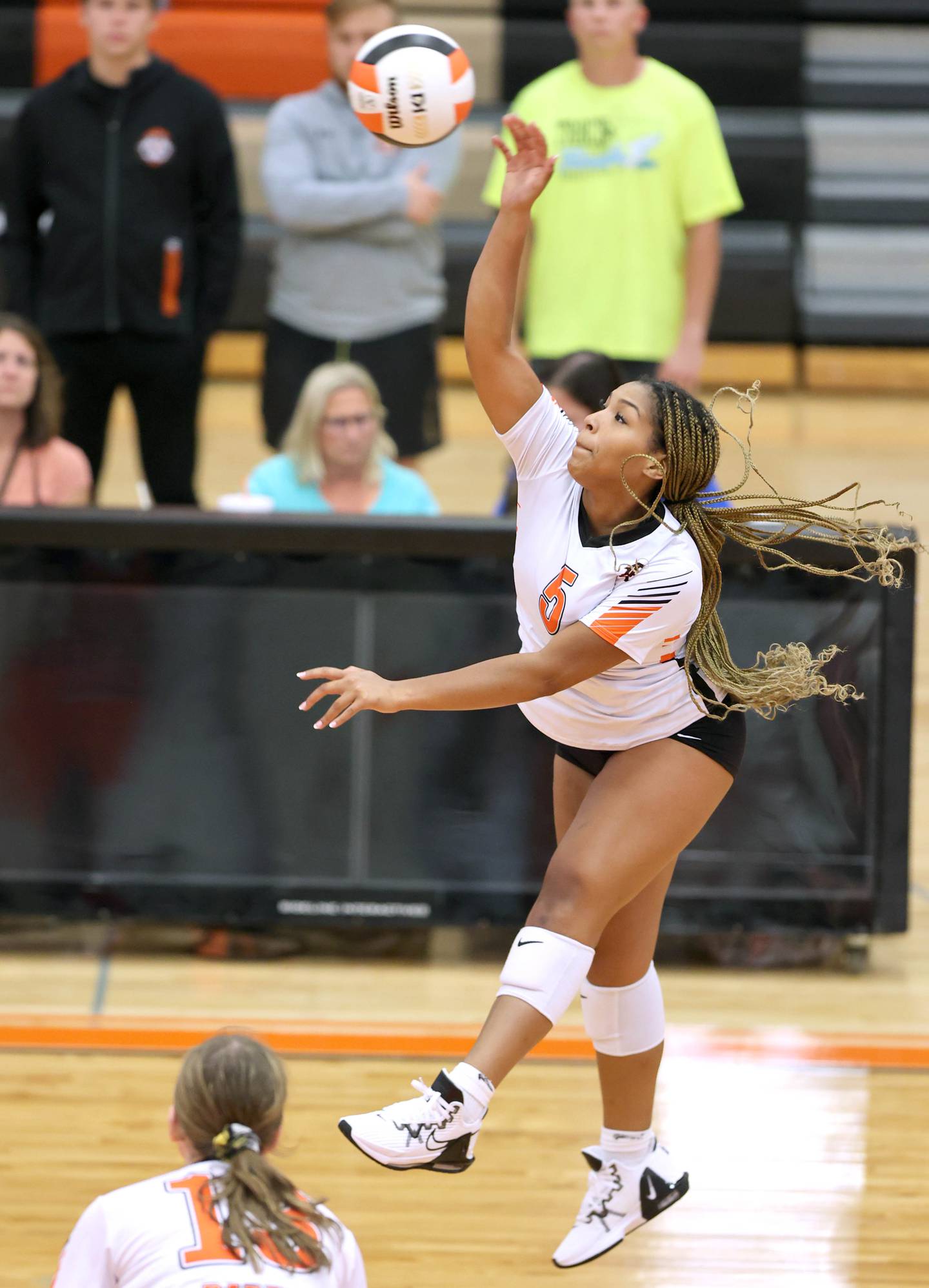 DeKalb's MaKayla Williams hits the ball during their match against Sycamore Wednesday, Aug. 24, 2022, at DeKalb High School.
