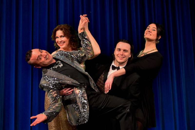 The IVCC Theatre Department presents the new Broadway musical, “The Prom,” April 13 through 23. Pictured from left are Matt Valle, Tracey Childers, Jake Jakieleski and Natalie Verucchi.