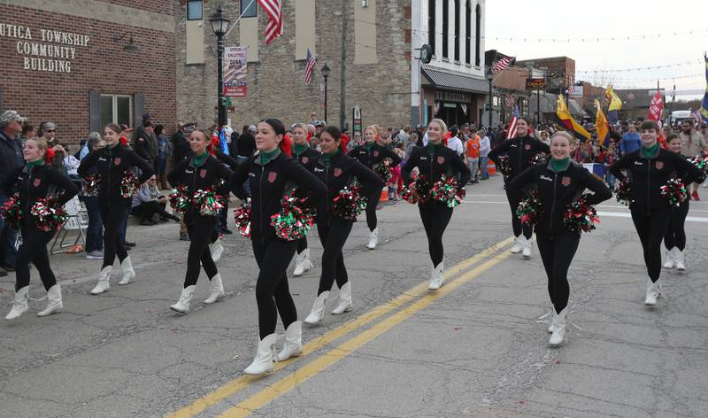 The La Salle-Peru Township High School Cavalettes march during the 16th annual Utica Veterans Parade and Air Show on Sunday Nov. 5, 2023 downtown Utica.