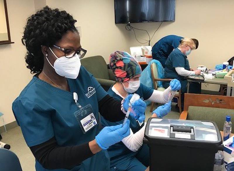 University of St. Francis nursing students have been helping administer COVID-19 vaccines to community members with Kodo Pharmacy in Joliet.