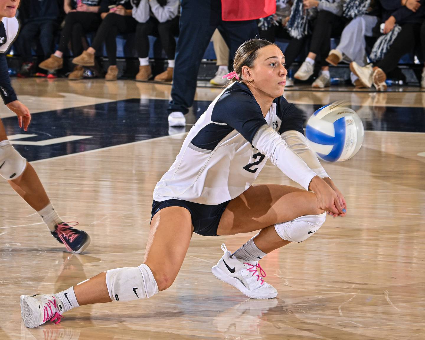 Penn State's Ava Falduto (2) during the game with Nebraska. No. 4 Women's Volleyball clinched at least a share of the Big Ten title for the 18th time in program history after defeating No.2 Nebraska in front of a sold out crowd in Rec Hall.
