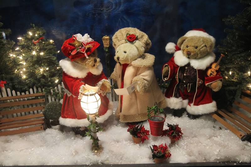 Candace H. Johnson for Shaw Local News Network
Three teddy bears are on display in an oversized shadowbox titled, "Caroling, Caroling through the Snow," featured at Kringle’s Christmas Village indoor showroom on Orchard Street in Antioch. Admission is free and it runs from Thanksgiving through New Year’s Day. (