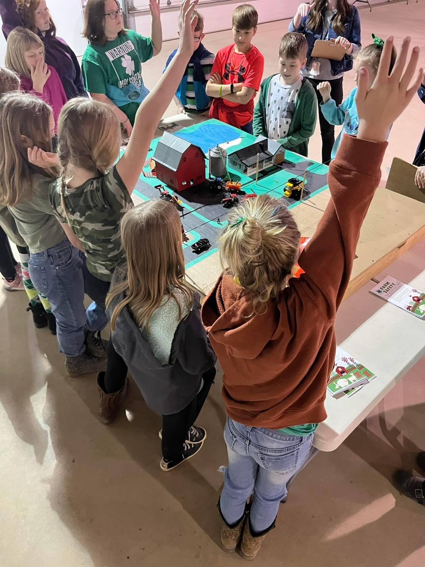 Students visited the Farm Safety Learning Center presented by University of Illinois Extension.  Here they identified safety hazards on the farm during the Bureau County Ag Fair.
