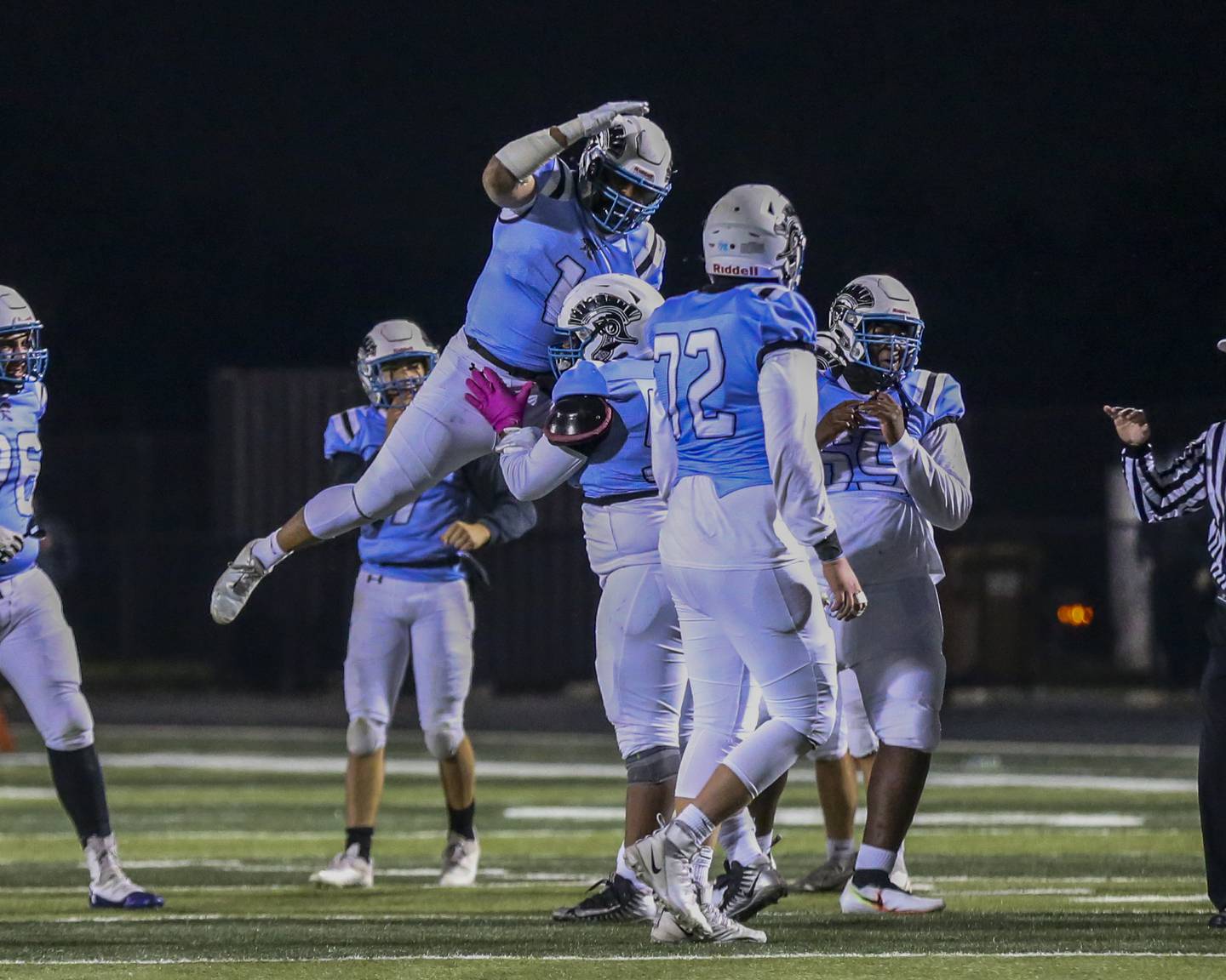 Willowbrook celebrates during Class 7A second-round game between Moline at Willowbrook.  Nov 5, 2021.