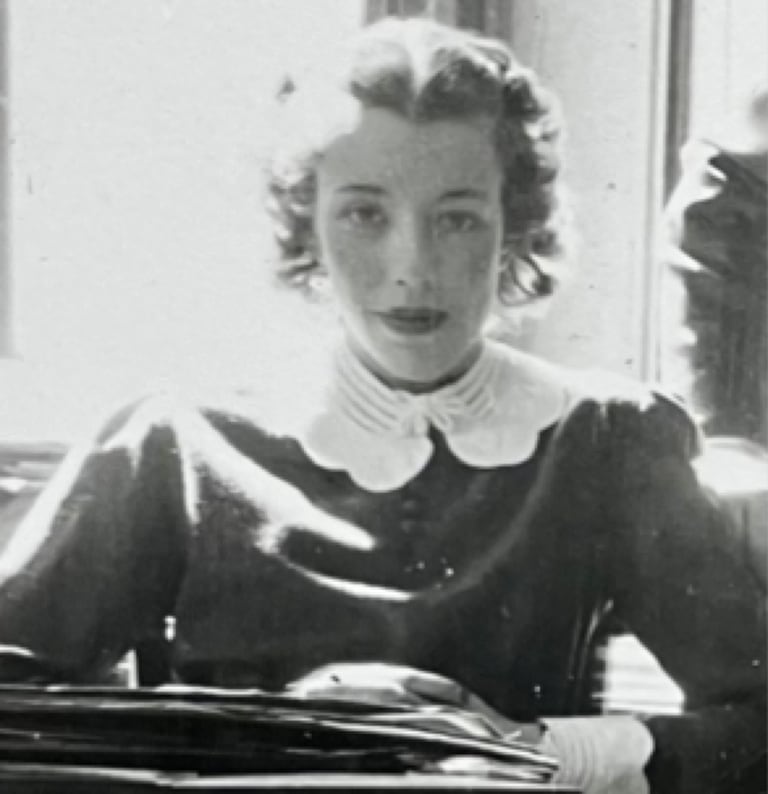 Deborah McGrath's mother at her Sears desk in Chicago, circa 1937.