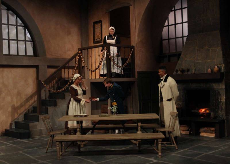 Buffalo Theatre Ensemble presents the Jane Austen-inspired “The Wickhams: Christmas at Pemberley,” starring Jamila Joiner, clockwise from left, Kelli Walker, Robert Hunter Bry and Beck Damron.