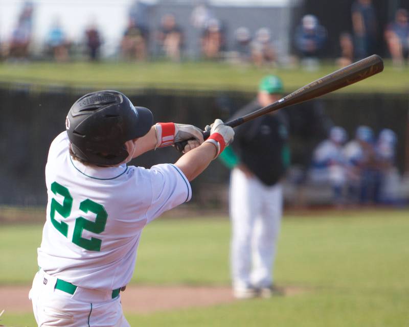 York's Nick Allen takes a swing against St. Charles North at the Class 4A Sectional Final on Friday May 31, 2024 in St. Charles.