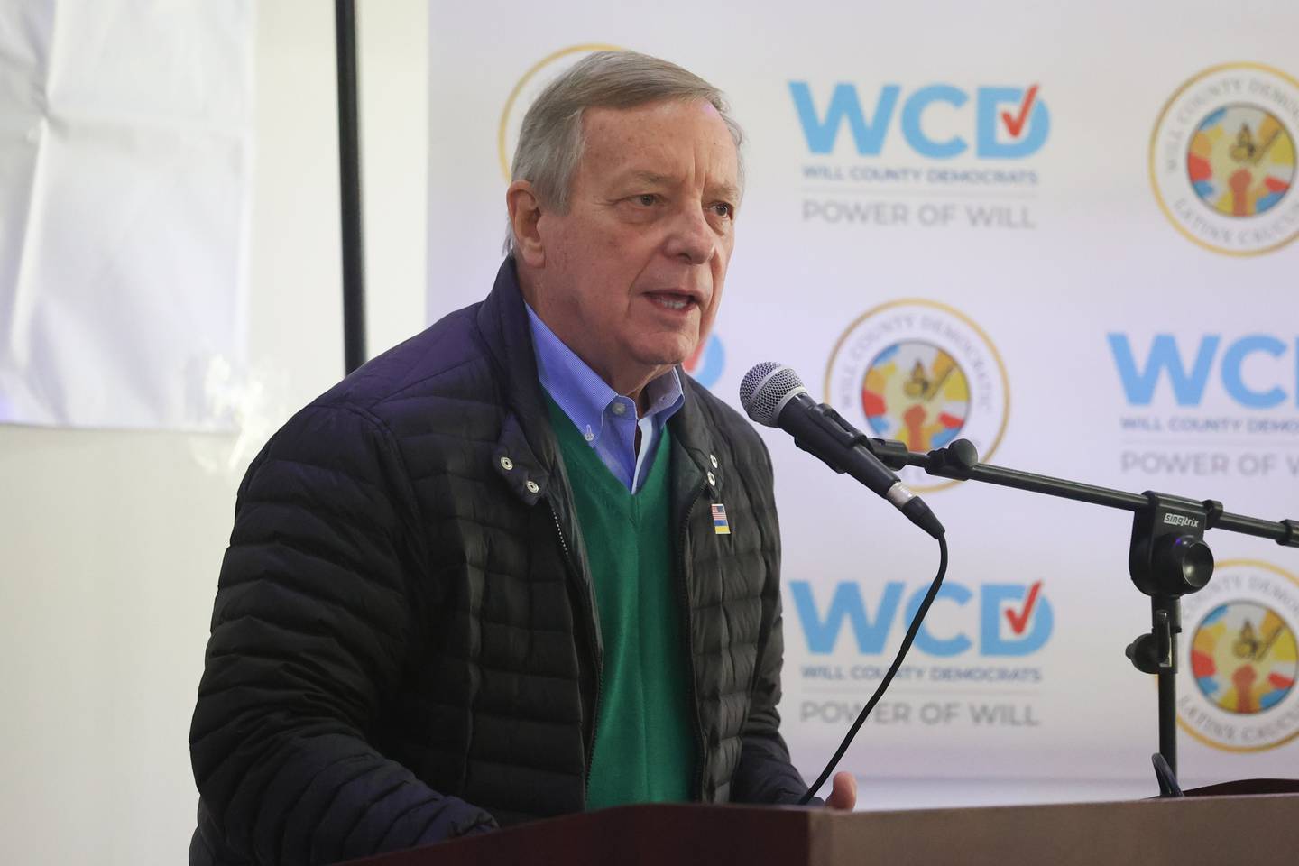 Senator Dick Durbin speaks at the Will County Latinx Day of Action, an effort to talk with and engage with Latinx voters, at El Camaleon Bar and Grlll in Joliet. Saturday, Oct. 1, 2022, in Joliet.