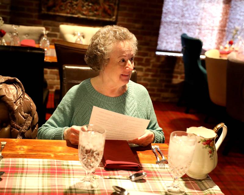 Phyllis Thielen of South Elgin, with her husband Len (not pictured), sat down for Balmoral Restaurant’s 5th annual Seniors Day free 3-course meal event on Tuesday, Jan. 10, 2023 in Campton Hills.