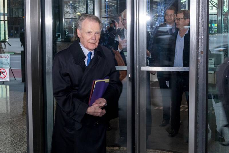 Former House Speaker Michael Madigan exits the Dirksen Federal Courthouse in Chicago on Jan. 3. The U.S. Supreme Court issued a ruling Wednesday that could affect several of the bribery charges he is currently facing