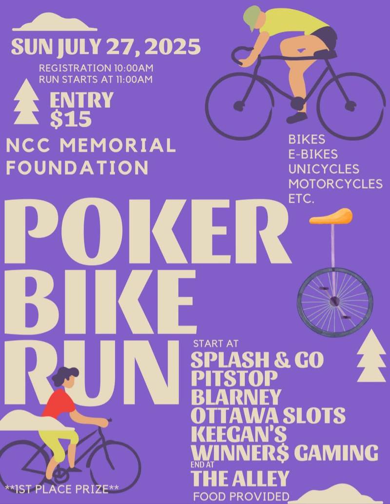 Riders of all kinds are invited to join the 3rd Annual NCC Memorial Foundation Bike Poker Run on Sunday, July 27, with all proceeds benefiting local community initiatives.