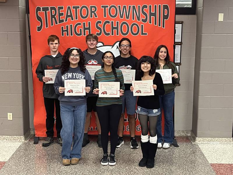 Streator High School (Front, from left) Paulina Martinez, Julie Chaudhari, Giselle Guadarrama (back) Landyn Davis, Andrew Vogel, Gabriel Gutierrez and Mia Kreier