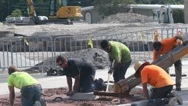 Utica plaza still may be ready by Burgoo, but there’s not much wiggle room