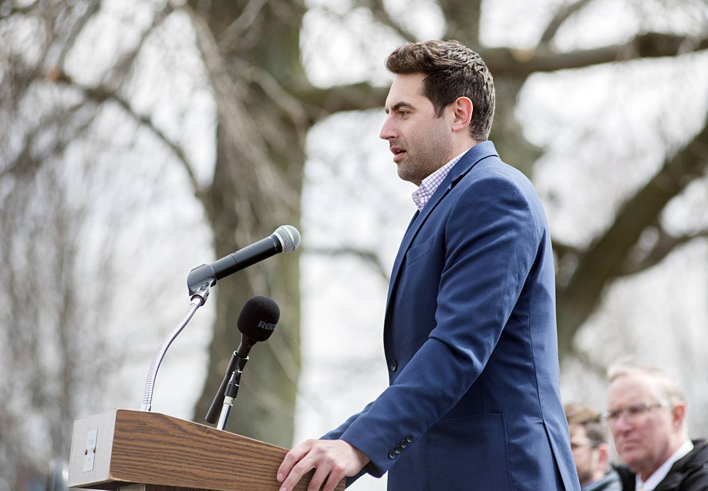 Brett Paul of Xsite Real Estate discusses the planning and efforts that went into the Gateway project in Dixon during the ground breaking Thursday.