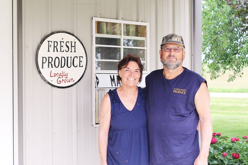 Janice and John Schell of Chadwick grow a wide variety of vegetables and fruits on their farm, Schell Farm Produce, and sell both at local farmers markets and their small store on their property.