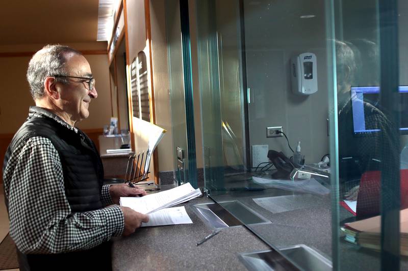 Crystal Lake Mayor Haig Haleblian files as a candidate the morning of Monday, Nov. 21, 2022, at Crystal Lake City Hall.