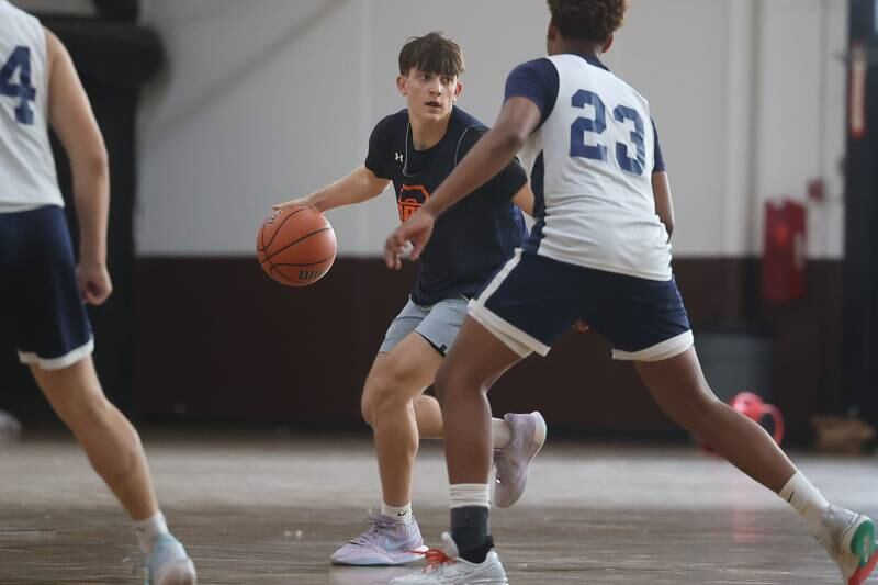 Oswego’s Brandon Birrownan against Central Catholic at the 37th Morris Boys Shootout on Tuesday, June 25, 2024.