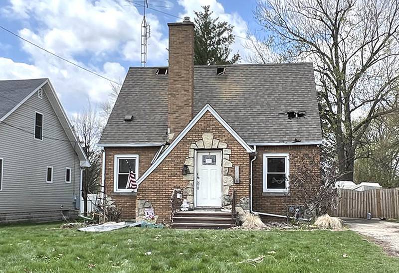 Two DeKalb residents are without a home in the 1100 block of South Fourth Street (shown here on Monday, April 24, 2023) after a house fire Sunday, April 23, left two dogs dead and injured four firefighters, according to the DeKalb Fire Department.