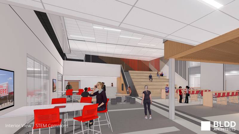 Renderings show updated plans for Bradley-Bourbonnais Community High School's Building Better facility project.