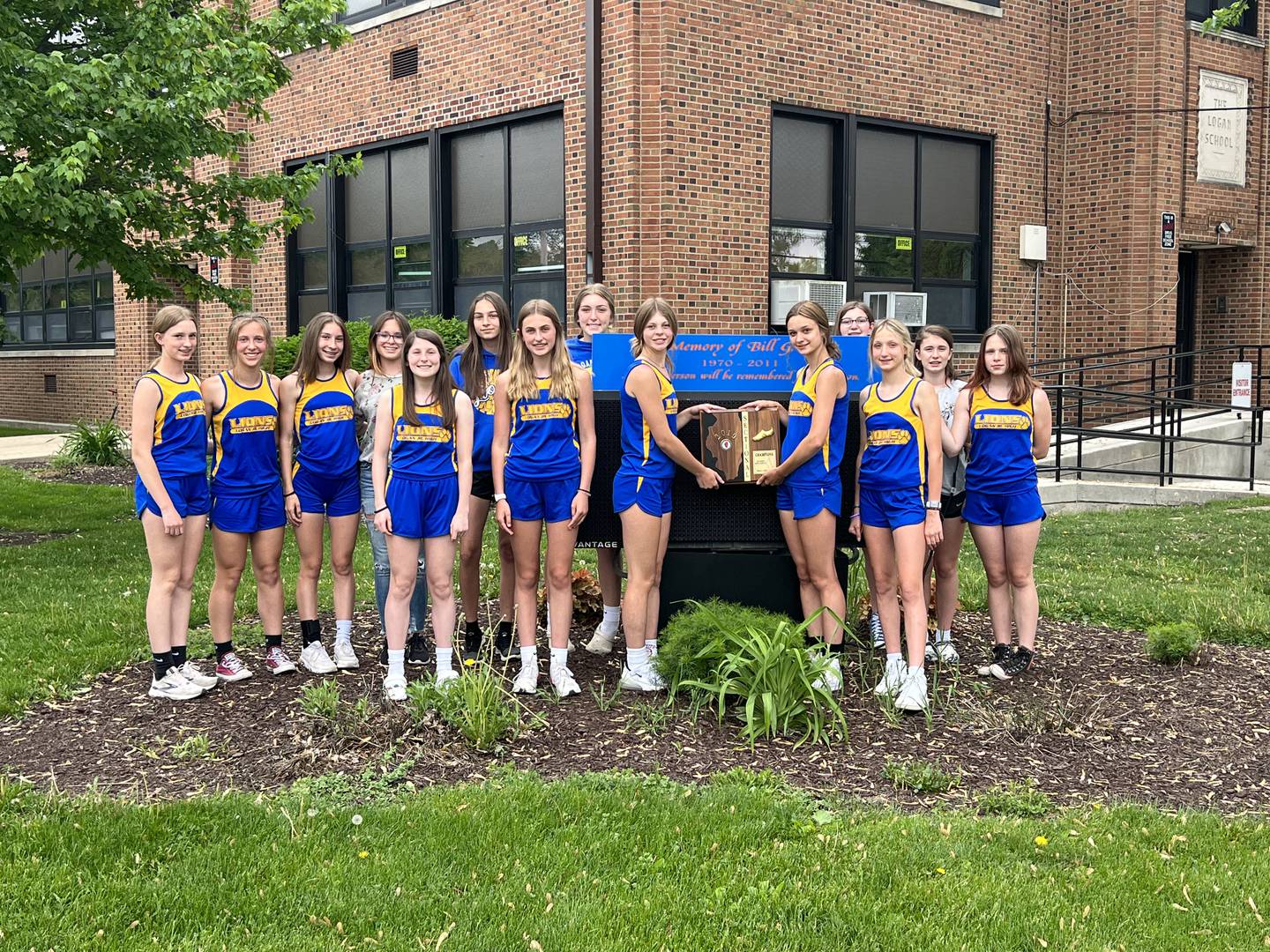 The Logan Junior High eighth grade girls track team won the sectional championship at Sherrard. Team members are (front row, from left) Camryn Driscoll, Avery Waca, Caroline Keutzer, Keighley Davis and Chloe Ostrowski; and (back row) Payton Frueh, Ava Kyle, Ruby Acker, Bianka Nickelsen, Kathy Maciczak, Gracie Anderson, Anika Hansen, Audrey Thompson and Kaylee Plymire.