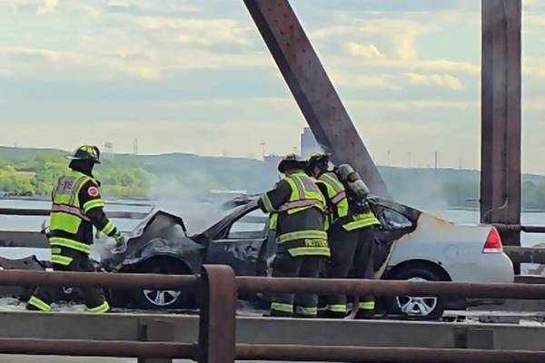 Two people hospitalized after fiery I-80 crash in Joliet