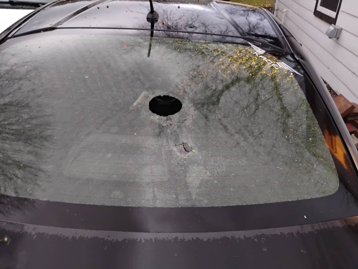 One of the record breaking hailstones in Kankakee crashed through the windshield of a car on Tuesday, March 12, 2026.