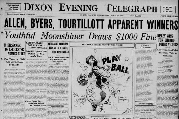 Historical covers for April 12: Youthful Moonshiner Draws $1,000 Fine