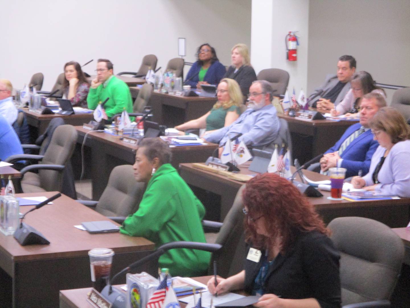 The Will County Board at a meeting where it heard two presentations on future use of the old courthouse on Thursday, March 16, 2022.