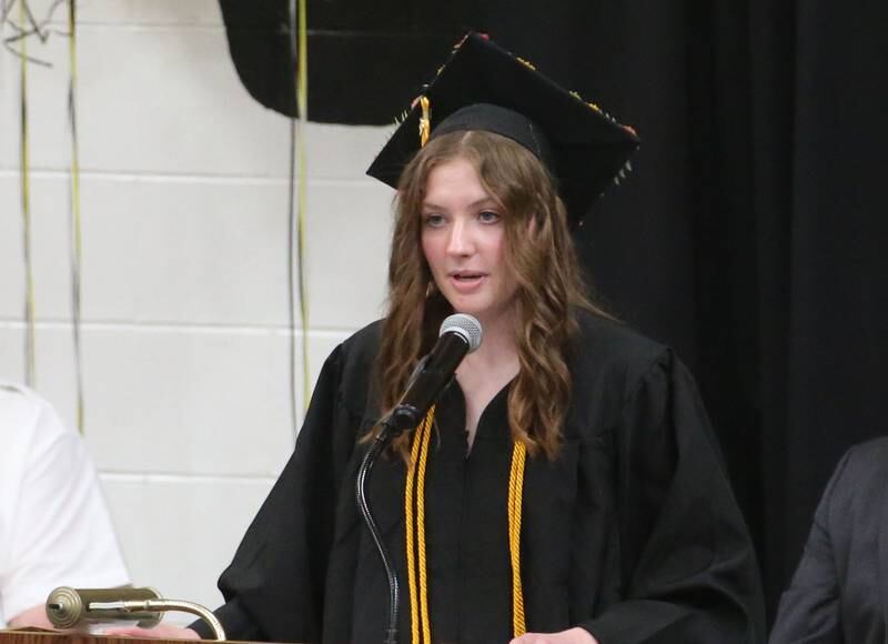 Lauren Faletti salutatorian delivers a speech during the Class of 2023 graduation ceremony on Sunday, May 21, 2023 at Putnam County High School.