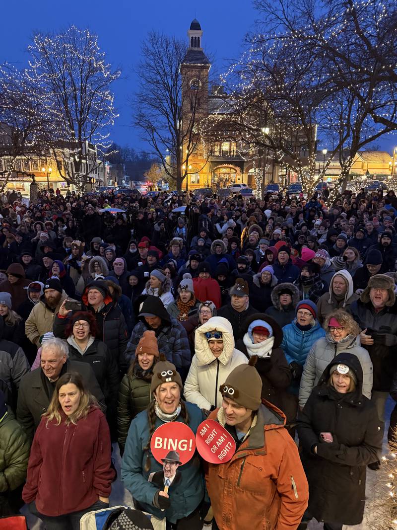 Festivities get underway on Woodstock Square for Groundhog Day, Feb. 2, 2026.