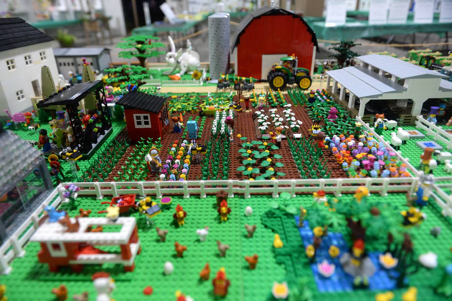 Barbara Palmer, 12, of Steward made her farm scene out of Legos for the Lee County Fair. Barbara is a member of the Soaring Eagles 4-H Club.