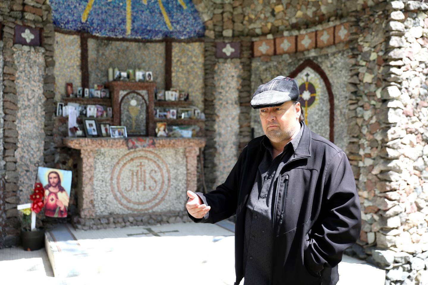 Volunteer Patrick Murtaugh of Batavia was instrumental in the restoration of the Geneva Grotto.
