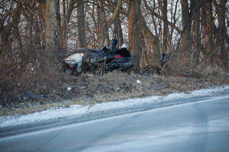 A man was hospitalized following a crash near Marengo Jan. 25, 2025.