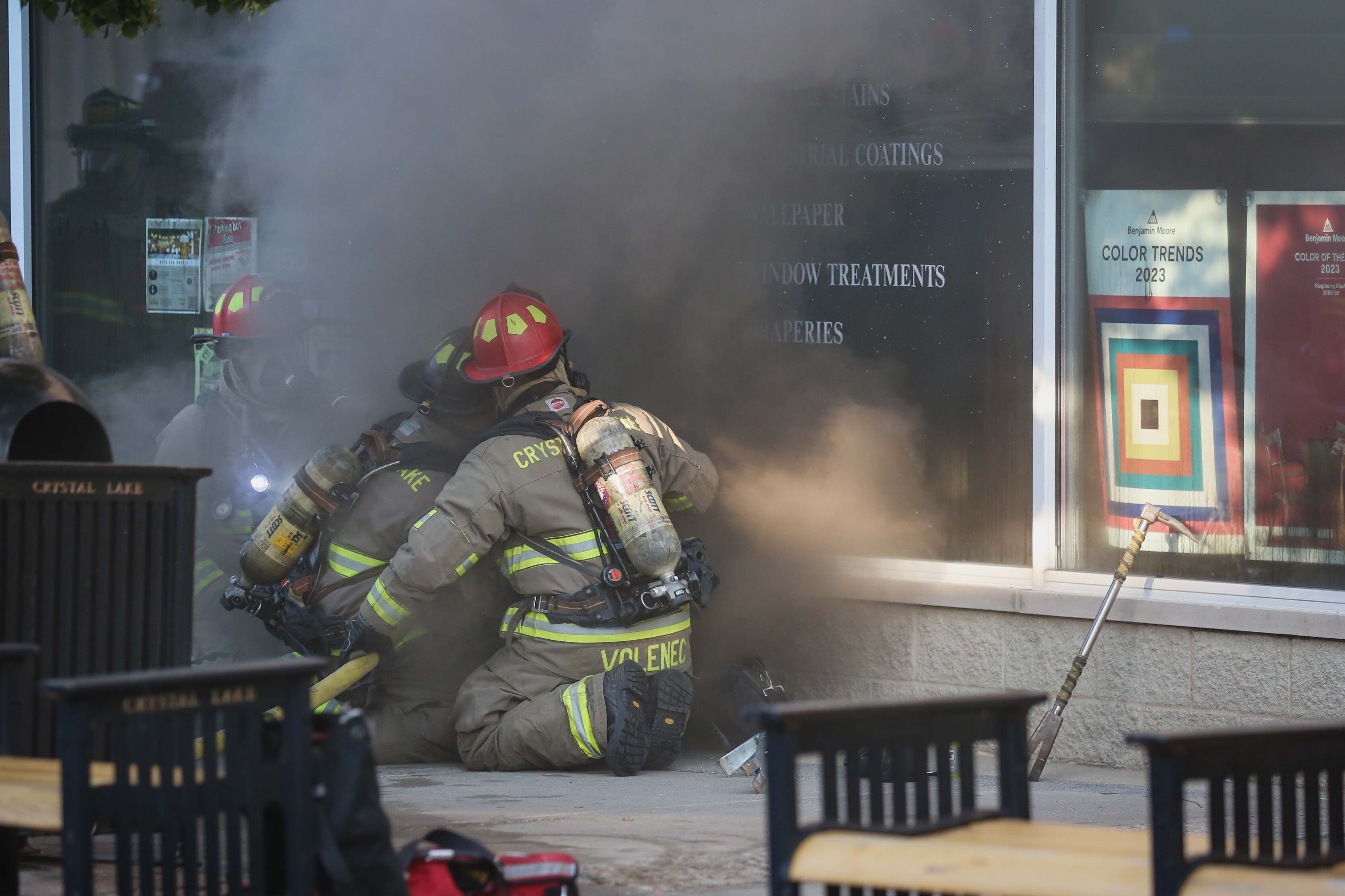 The Crystal Lake Fire Rescue Department responded Thursday, June 8, 2023, to a fire at the JC Licht Benjamin Moore Paint & Decor Store, 73 N. Williams St. in Crystal Lake.