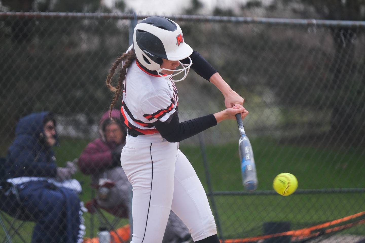 Minooka’s Kaleigh Serra drives in a run against Joliet West. Wednesday, April 27, 2022, in Minooka.