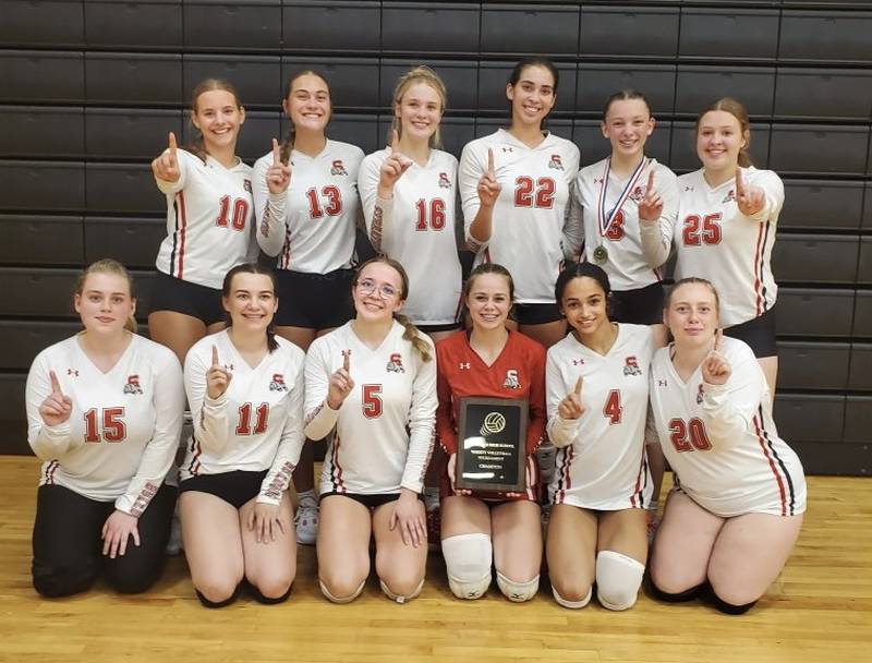 The Streator girls volleyball team captured the championship of the Sandwich Invitational on Saturday, Sept. 9, 2023.